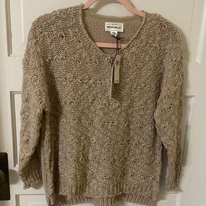 For The Republic Women's Knit V-Neck Sweater - Taupe